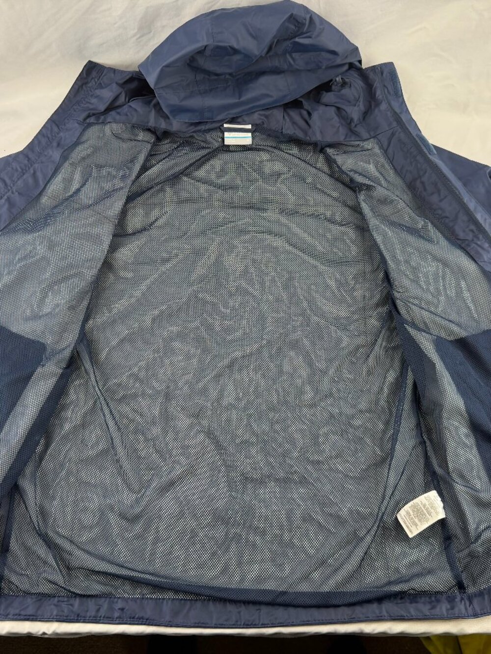 Columbia Rain Jacket Mens S Blue Waterproof Hooded Omni-Tech Windbreaker Coat